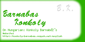 barnabas konkoly business card